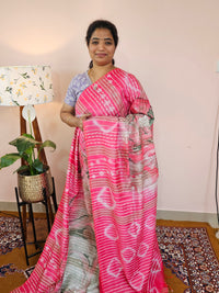 Bhagalpuri with Digital Prints - Pink