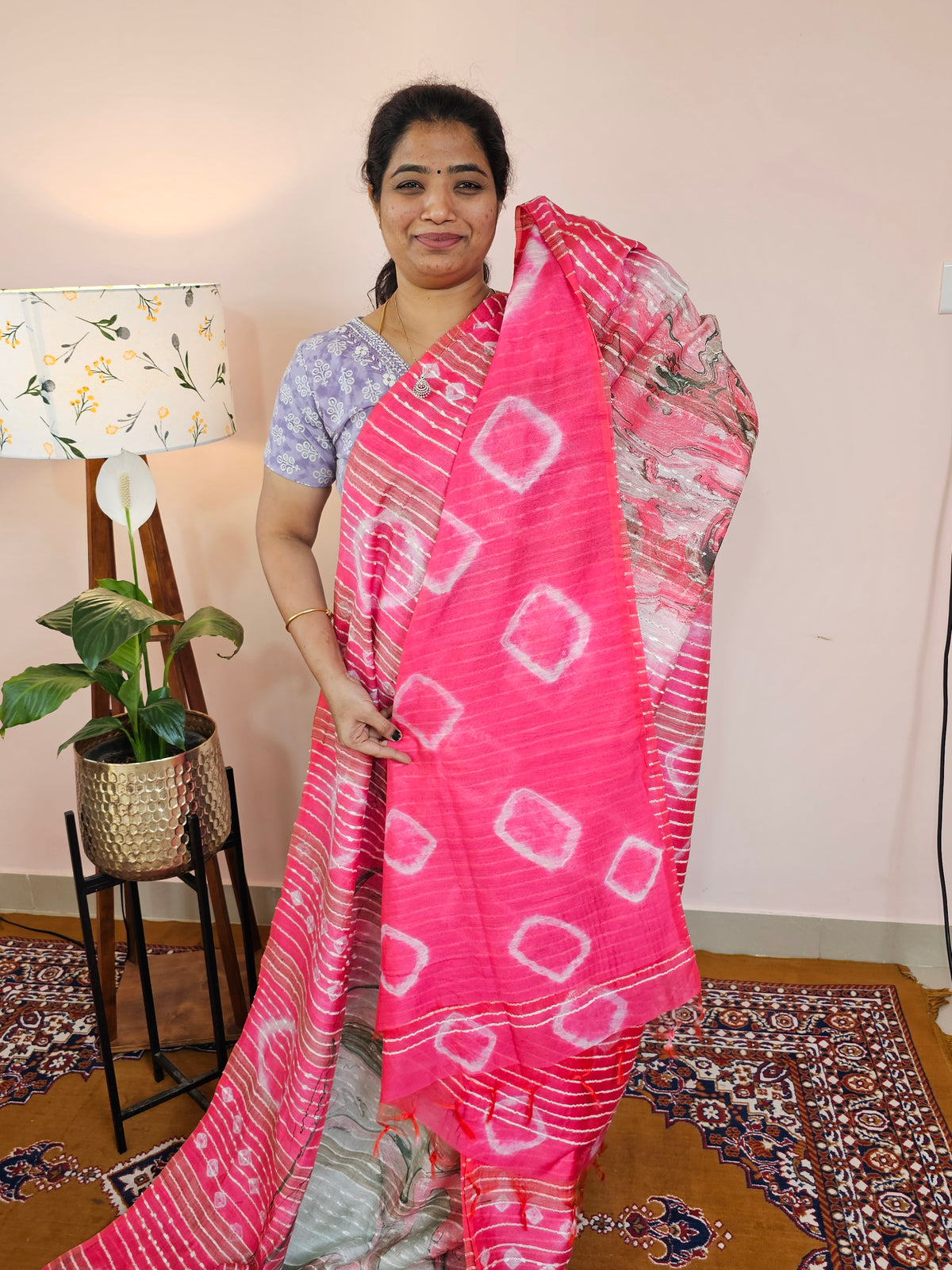 Bhagalpuri with Digital Prints - Pink