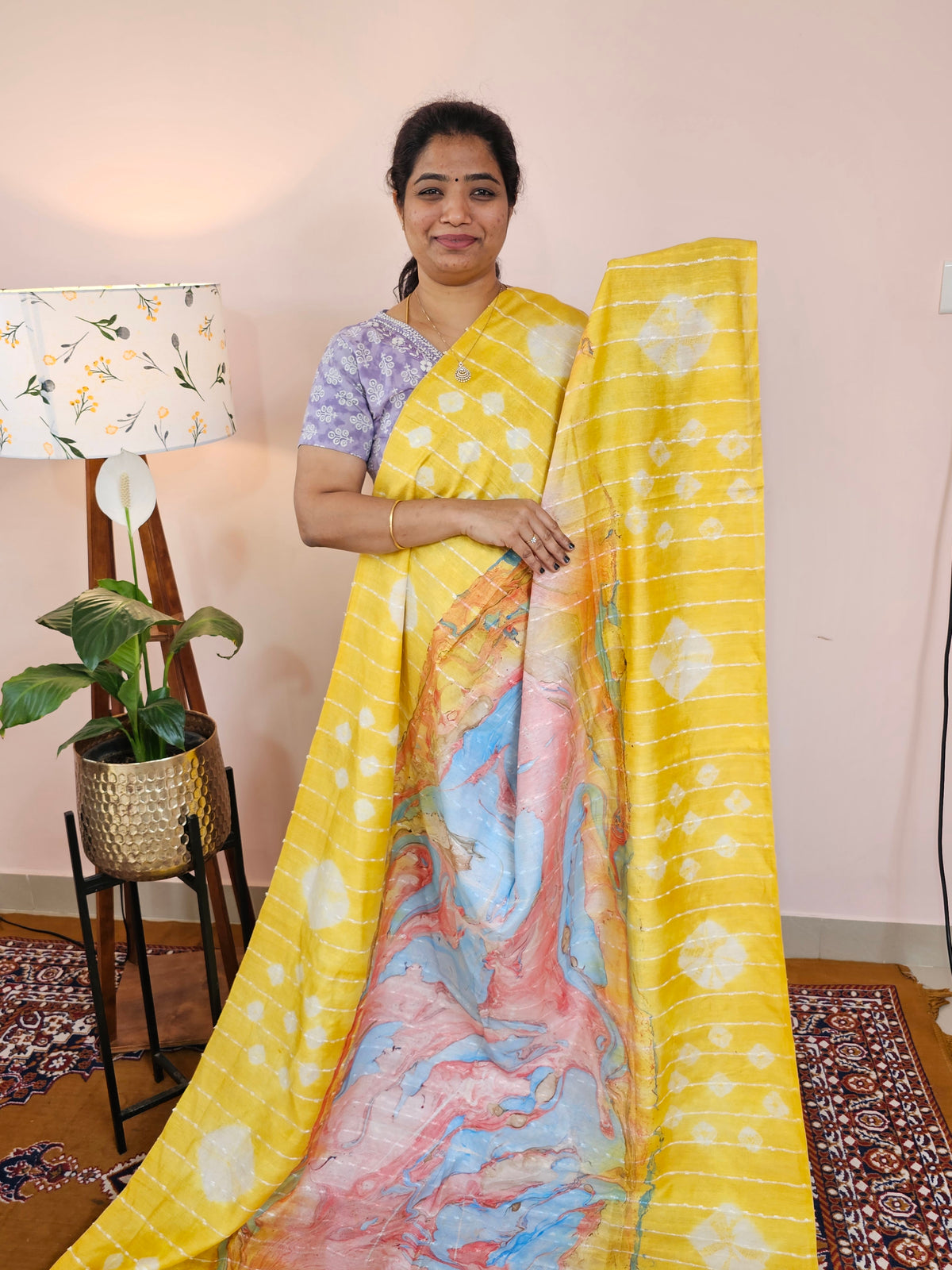 Bhagalpuri with Digital Prints - Yellow