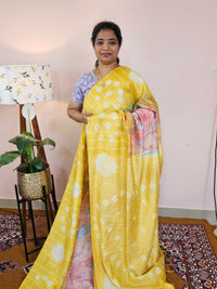 Bhagalpuri with Digital Prints - Yellow