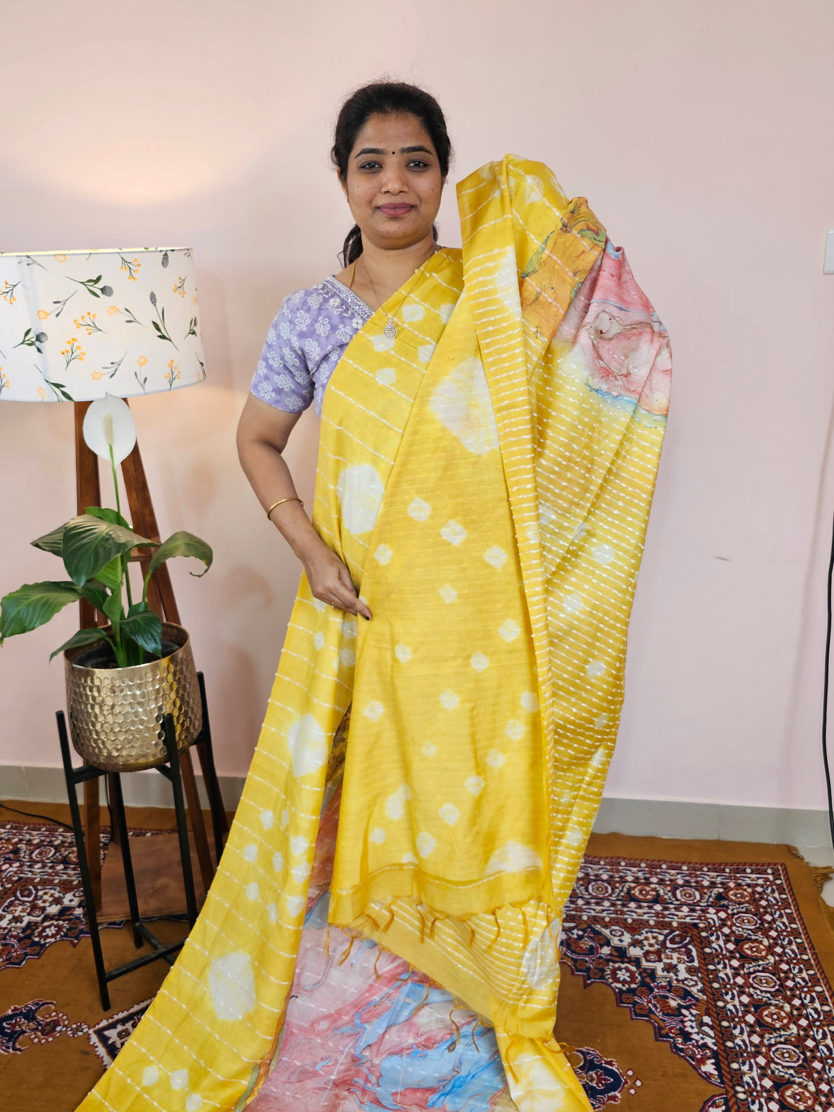 Bhagalpuri with Digital Prints - Yellow