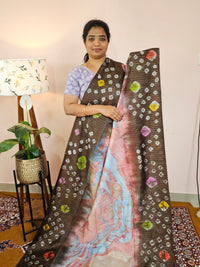 Bhagalpuri with Digital Prints - Brown