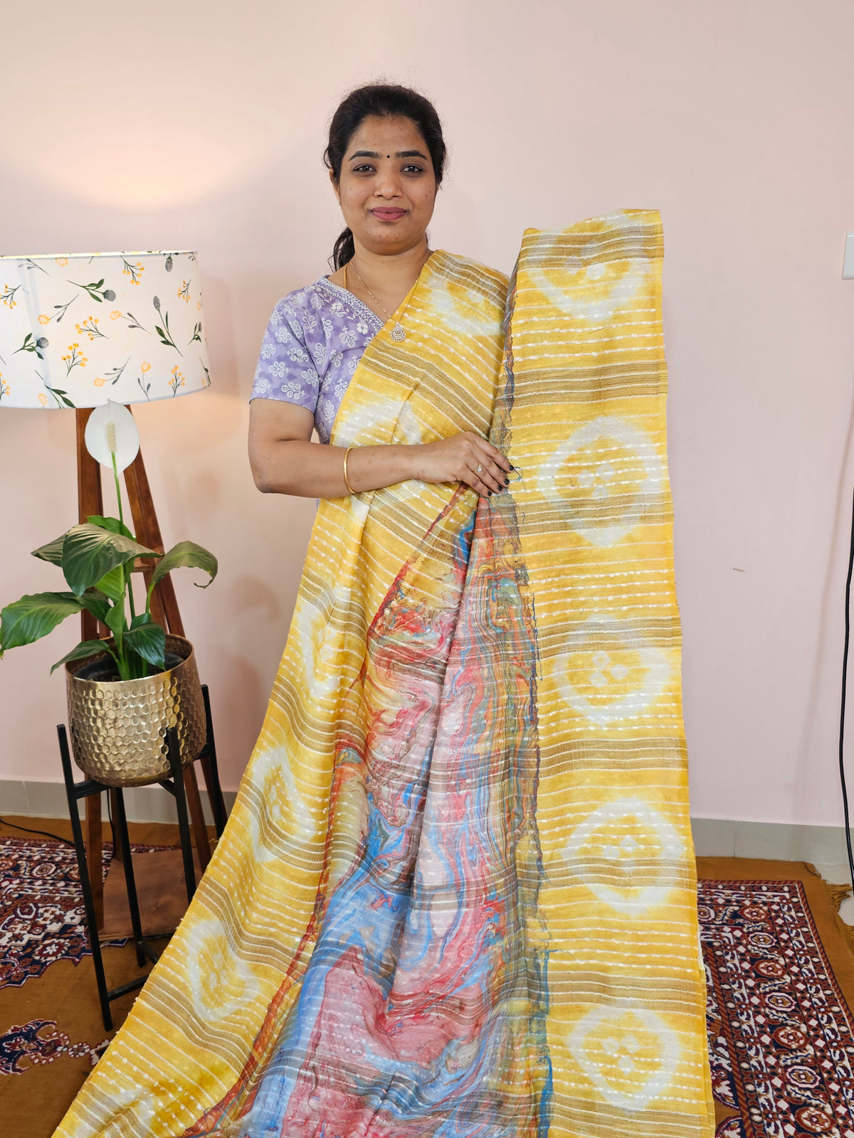 Bhagalpuri with Digital Prints - Yellow