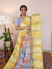 Bhagalpuri with Digital Prints - Yellow