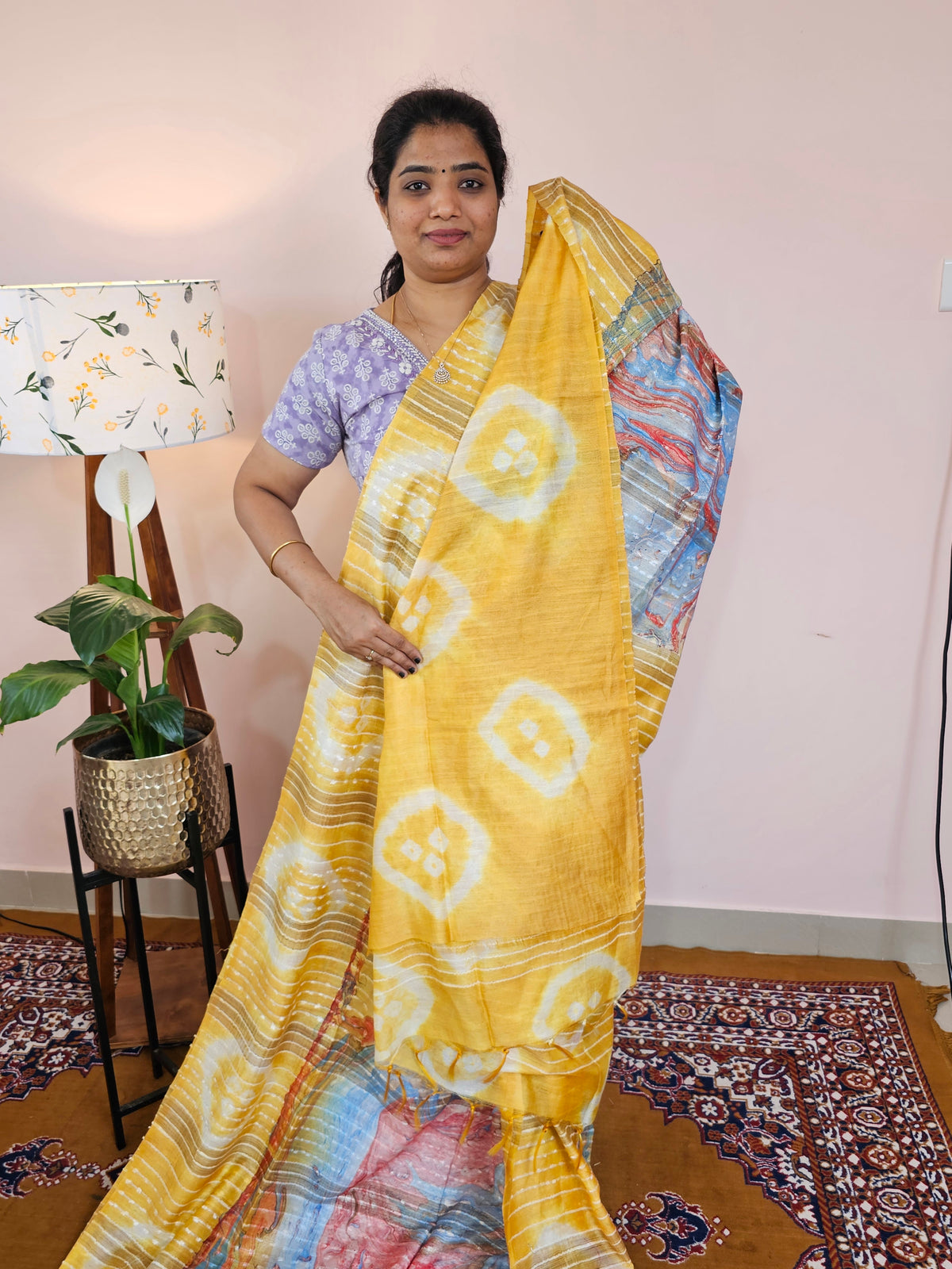 Bhagalpuri with Digital Prints - Yellow