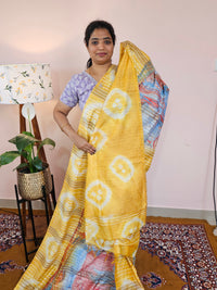 Bhagalpuri with Digital Prints - Yellow