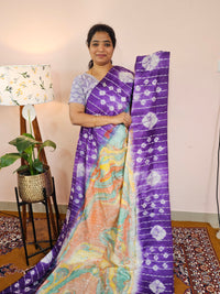 Bhagalpuri with Digital Prints - Purple