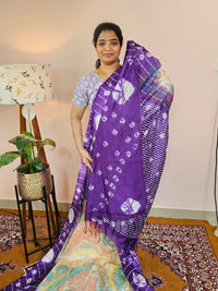Bhagalpuri with Digital Prints - Purple