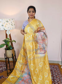 Bhagalpuri with Digital Prints - Yellow