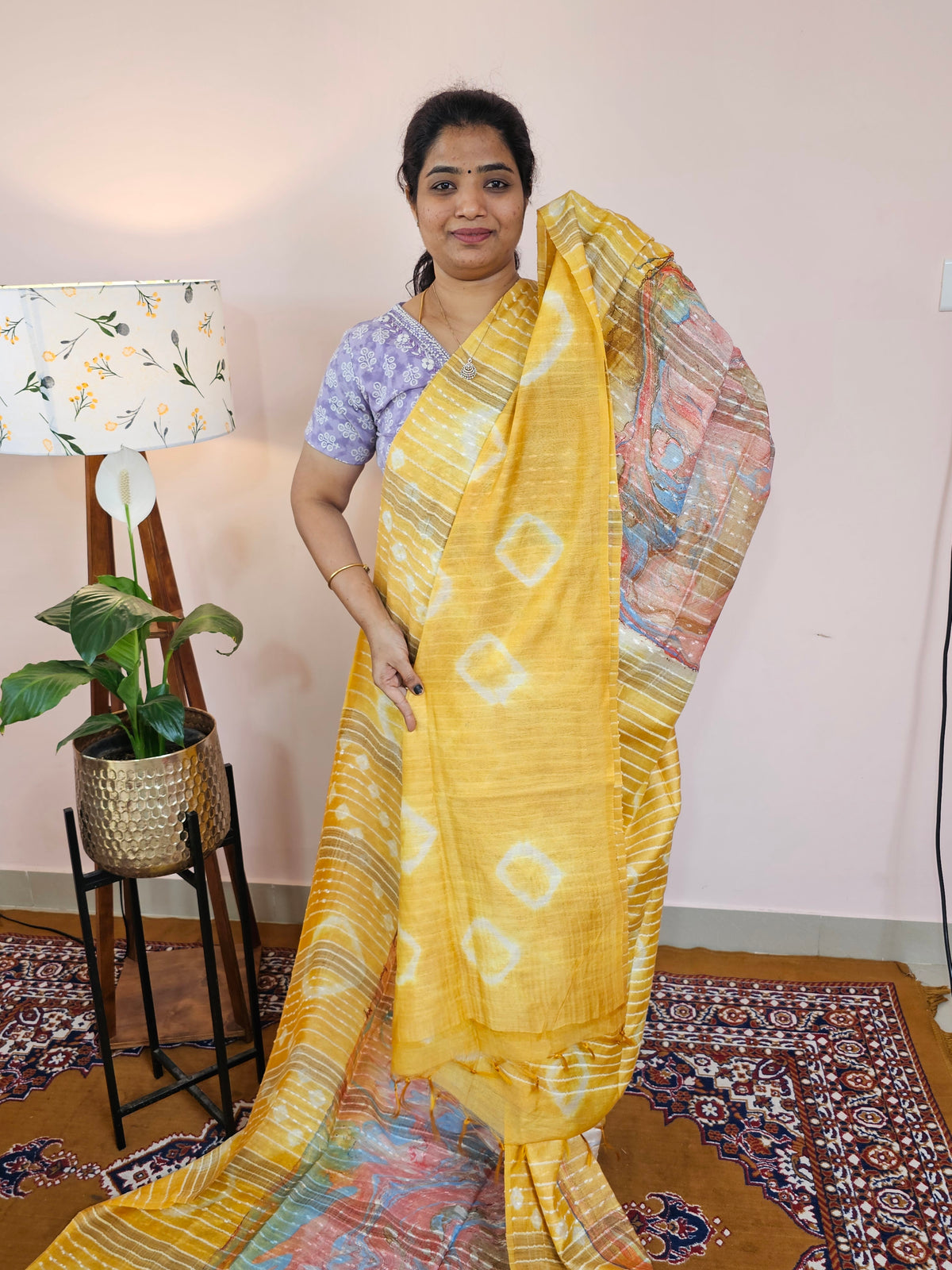 Bhagalpuri with Digital Prints - Yellow