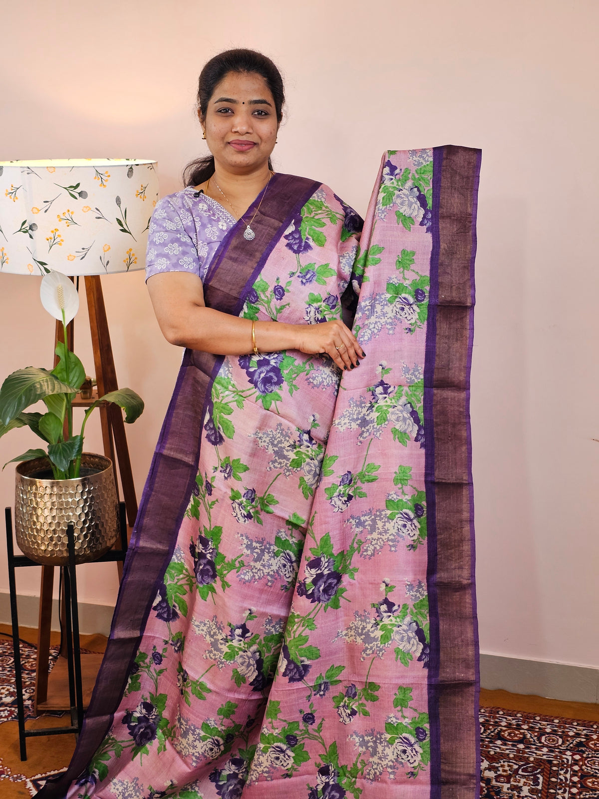 Pure Desi Tussar Silk  - Lavender