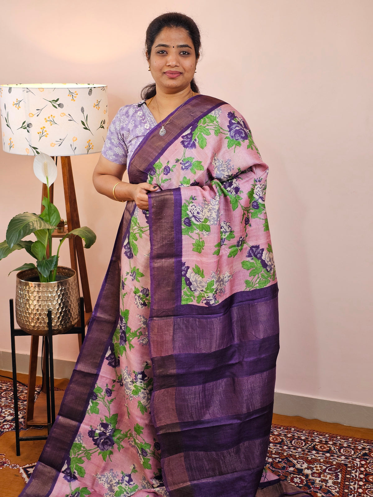 Pure Desi Tussar Silk  - Lavender