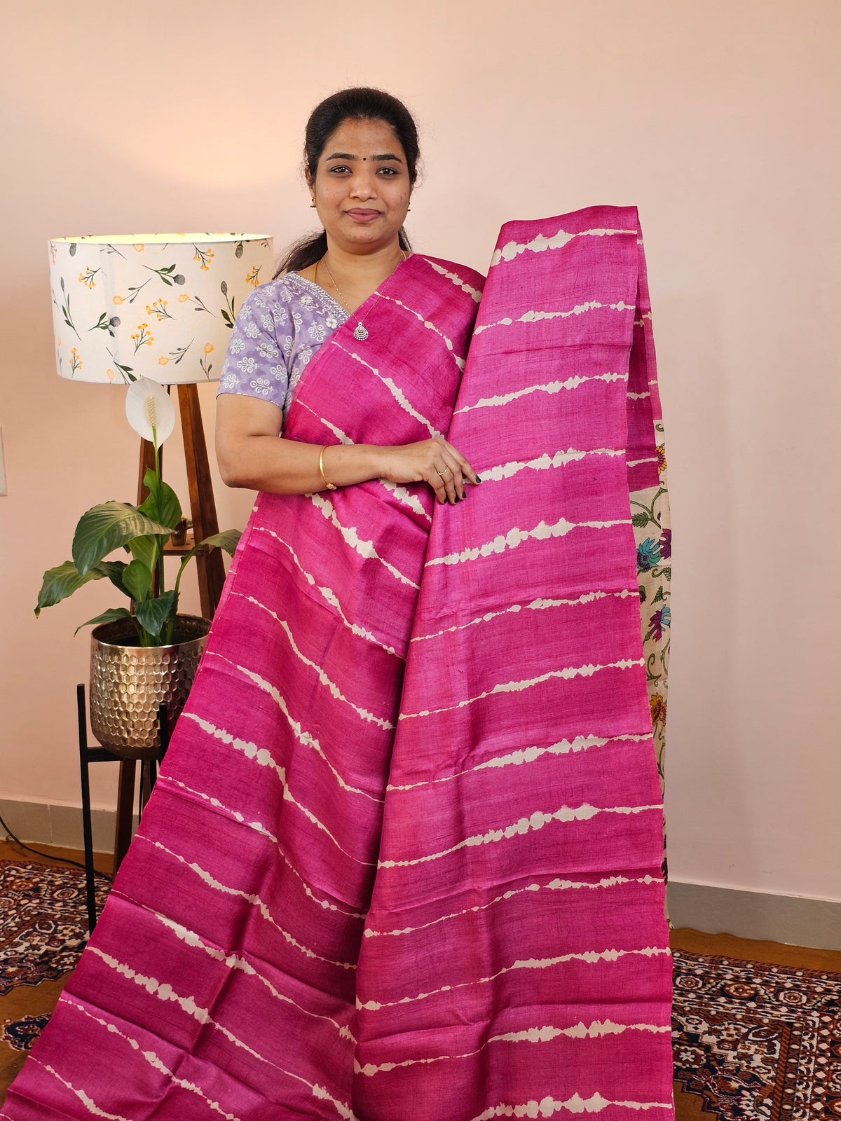 Pure Desi Tussar Silk  - Pink
