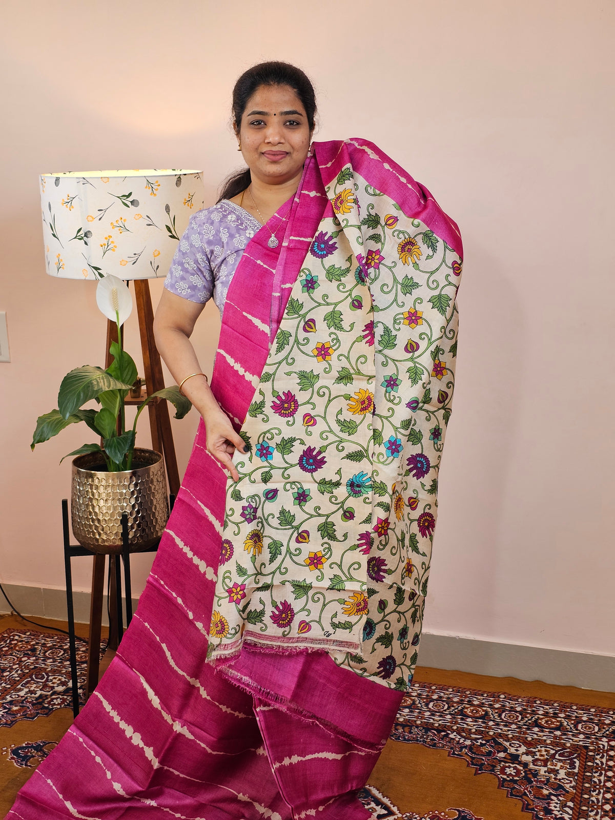 Pure Desi Tussar Silk  - Pink