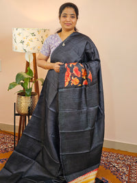 Pure Desi Tussar Silk  - Black