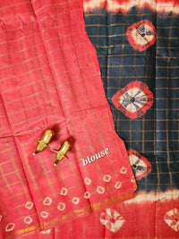 Madurai Sungadi Cotton Checks Saree - Peacock Green with Dark Peach