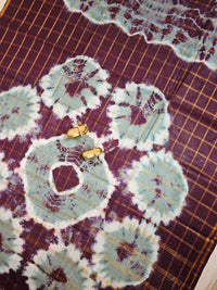 Madurai Sungadi Cotton Checks Saree - Grey with Maroon