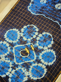 Madurai Sungadi Cotton Checks Saree - Blue with Dark Blue
