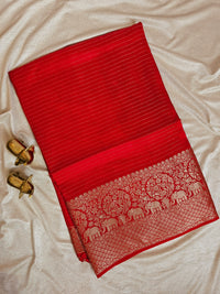Semi Mysore Crepe Silk Saree - Red