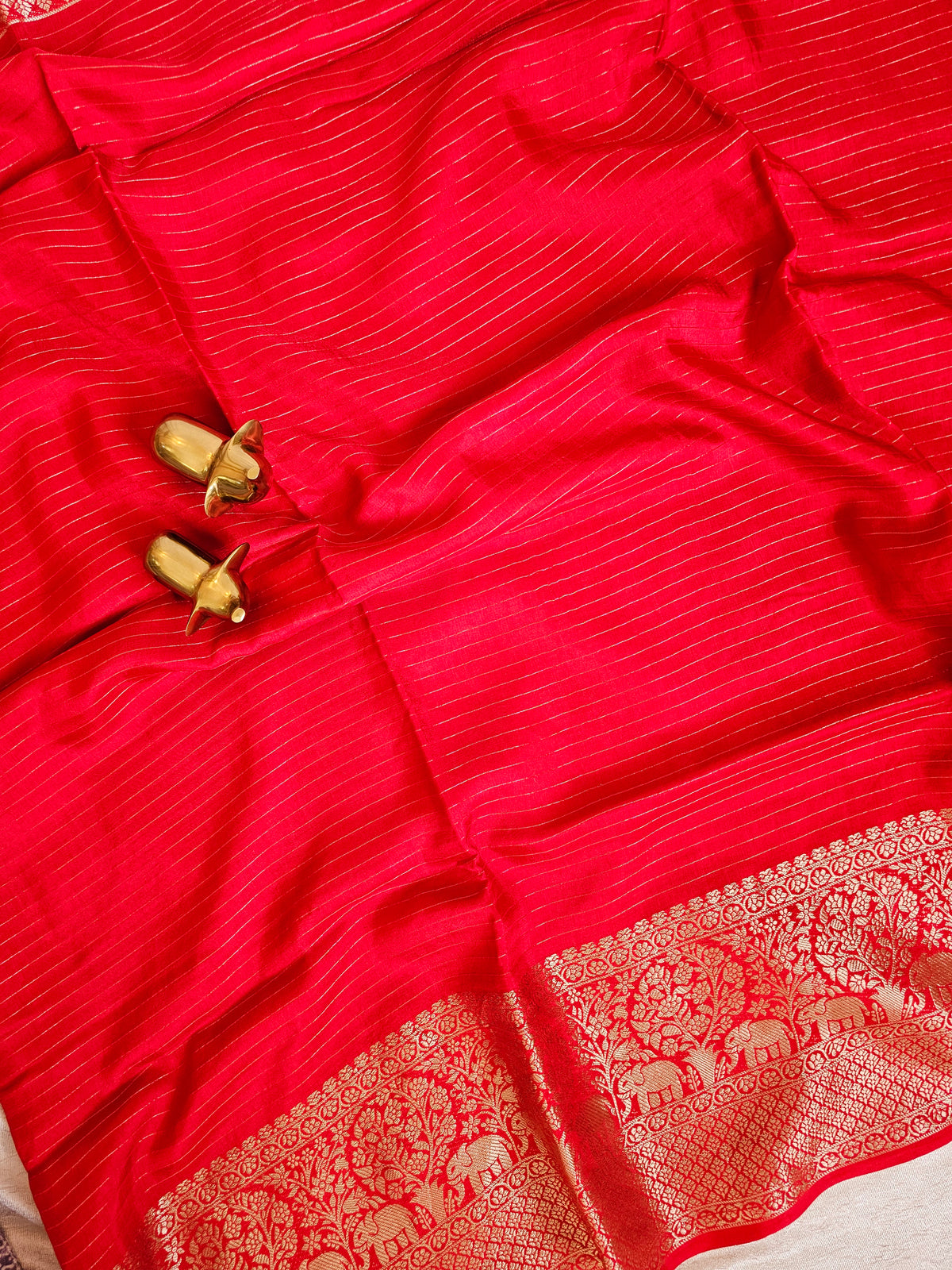 Semi Mysore Crepe Silk Saree - Red