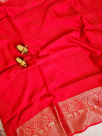 Semi Mysore Crepe Silk Saree - Red