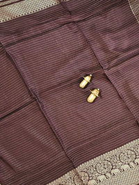 Semi Mysore Crepe Silk Saree - Brown