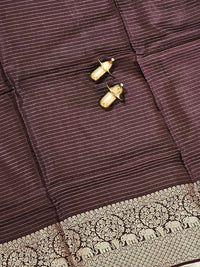 Semi Mysore Crepe Silk Saree - Brown