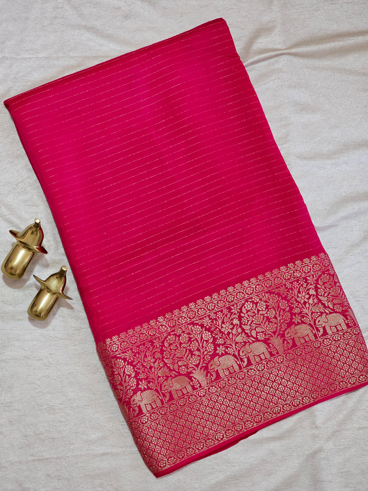 Semi Mysore Crepe Silk Saree - Pink