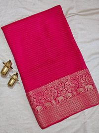 Semi Mysore Crepe Silk Saree - Pink