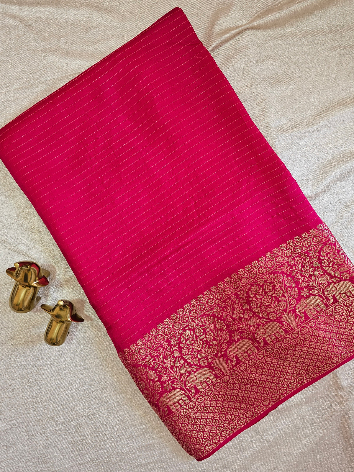 Semi Mysore Crepe Silk Saree - Pink