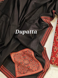 Cotton with Bagru Prints - Marron with Black