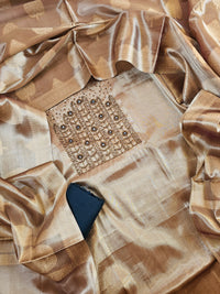 Silk - Grey with Peacock Blue