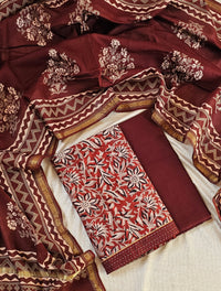 Maheswari Silk Cotton -  Maroon with Black