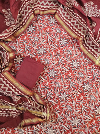 Maheswari Silk Cotton -  Maroon with Black