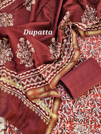 Maheswari Silk Cotton -  Maroon with Black
