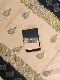 Pure Cotton with Hand Block Prints - Sandal with Black