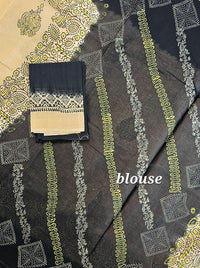 Pure Cotton with Hand Block Prints - Sandal with Black
