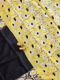 Mul Mul Cotton  - Black with Yellow