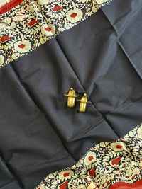 Mul Mul Cotton  - Black with Maroon