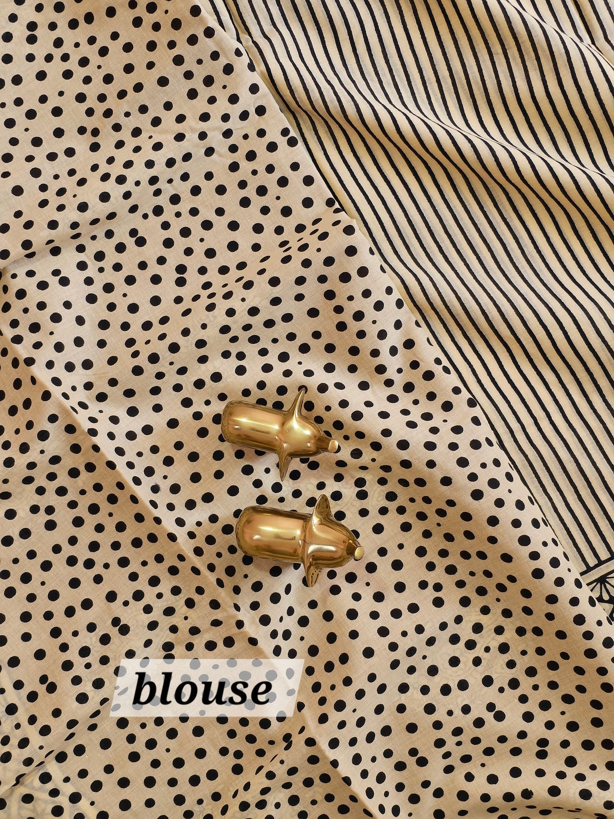 Mul Mul Cotton  -  Cream with Mustard Yellow
