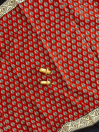 Mul Mul Cotton  -  Red with Black