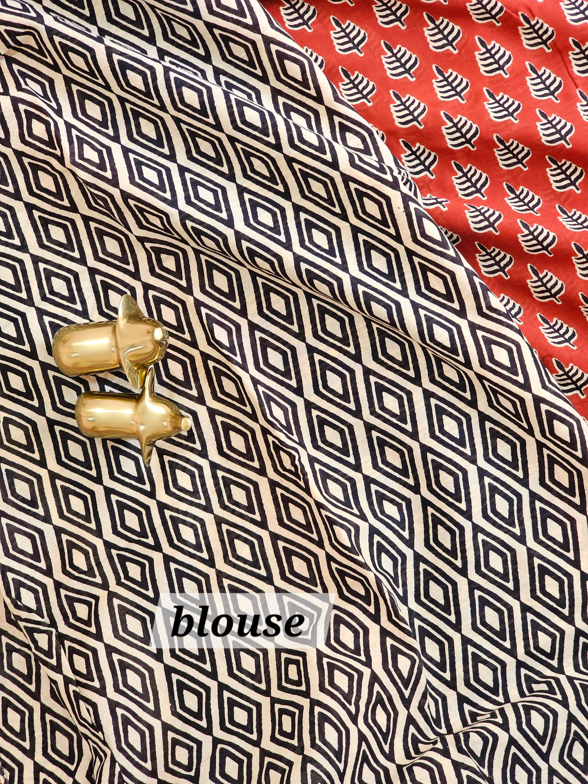 Mul Mul Cotton  -  Red with Black