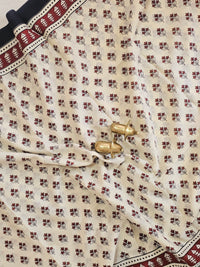 Mul Mul Cotton  - Cream with Red