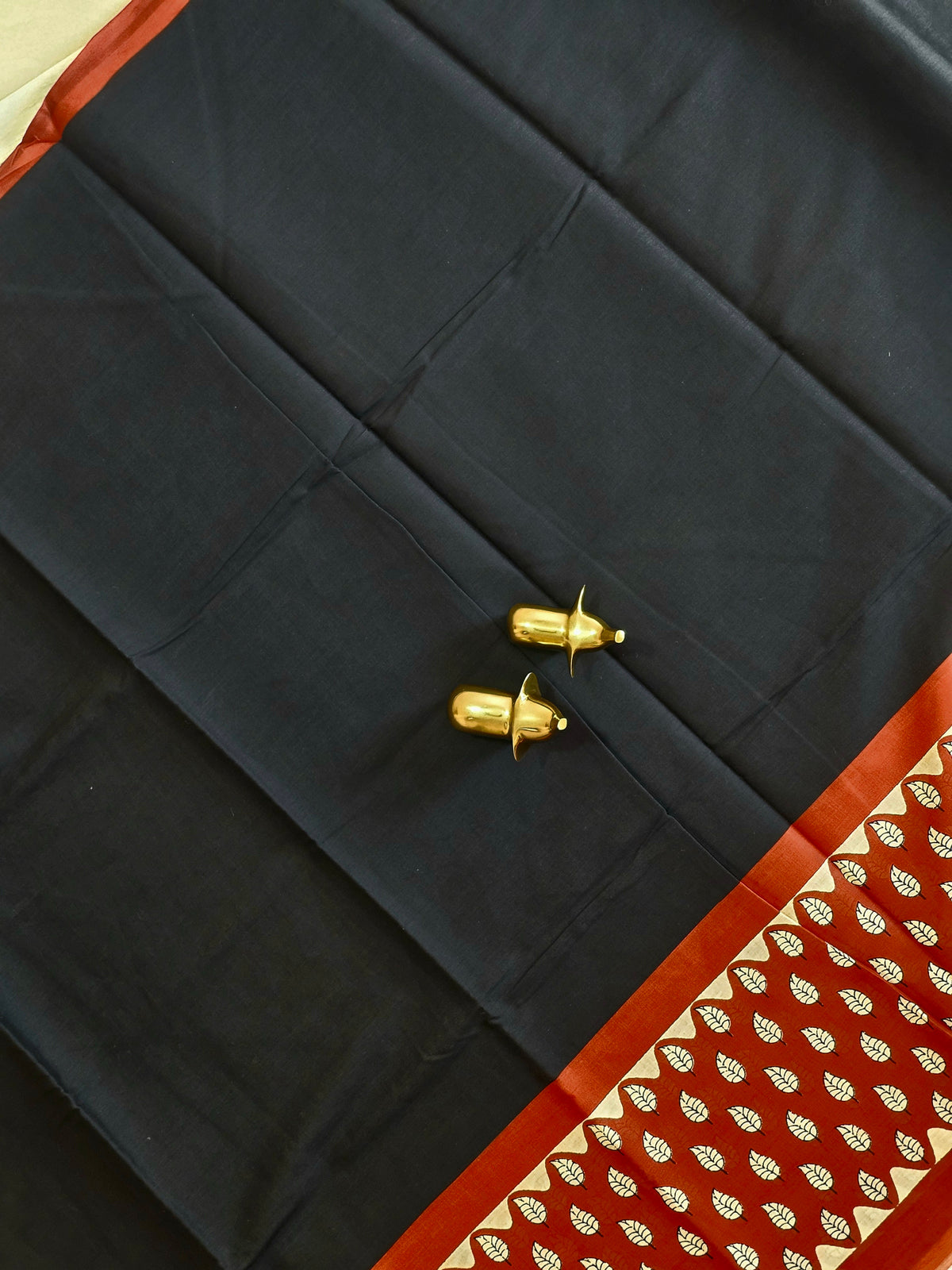 Mul Mul Cotton  -  Black with Red