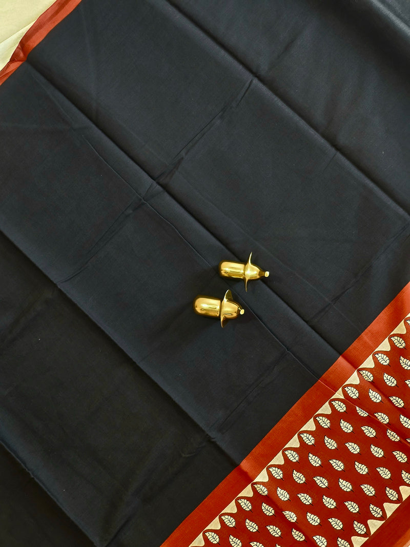 Mul Mul Cotton  -  Black with Red