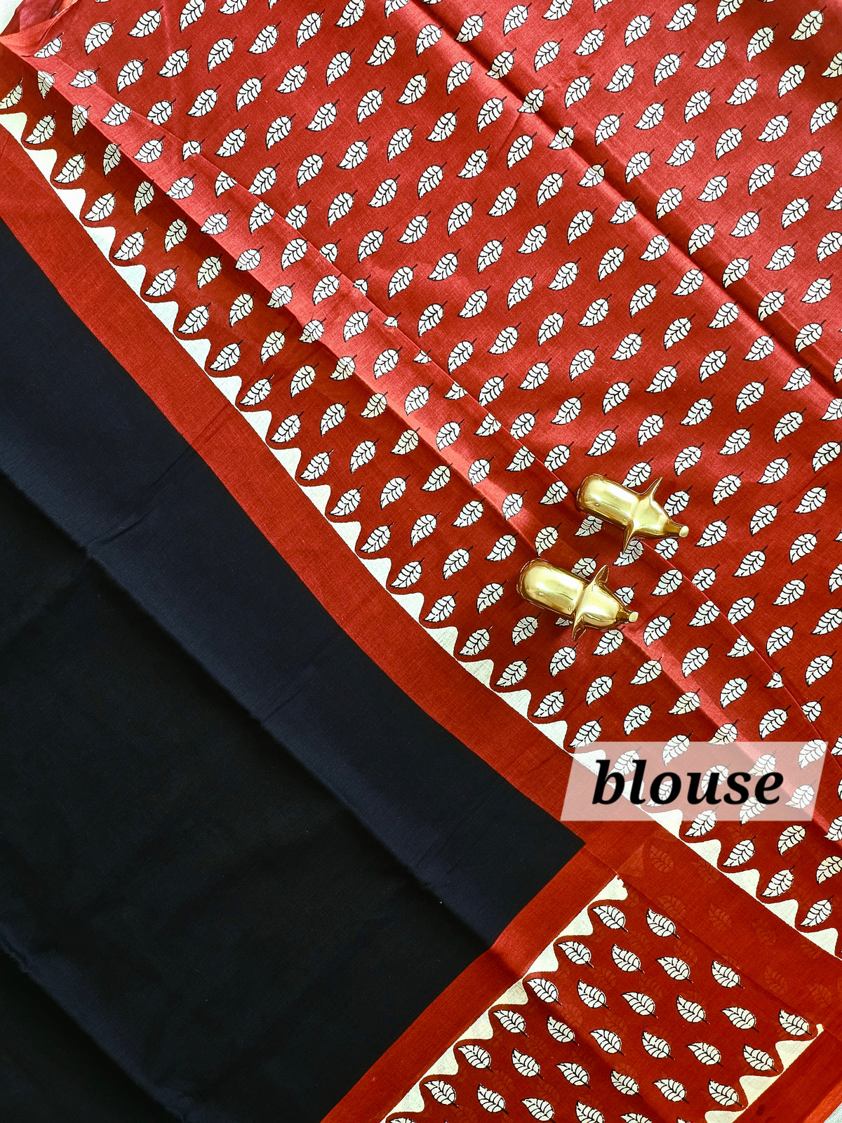 Mul Mul Cotton  -  Black with Red