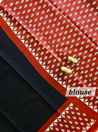 Mul Mul Cotton  -  Black with Red