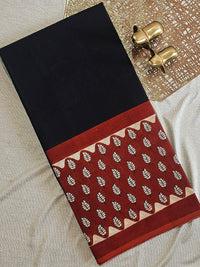 Mul Mul Cotton  -  Black with Red