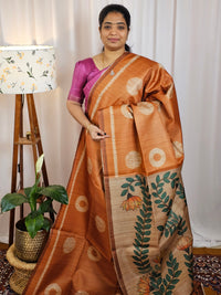 𝐏𝐫𝐞𝐛𝐨𝐨𝐤𝐢𝐧𝐠 𝐀𝐯𝐚𝐢𝐥𝐚𝐛𝐥𝐞 - 𝟐𝟎 𝐃𝐚𝐲𝐬 𝐃𝐢𝐬𝐩𝐚𝐭𝐜𝐡𝐢𝐧𝐠 𝐓𝐢𝐦𝐞 Casual Semi Tussar Checks Weave Saree - Mustard Yellow