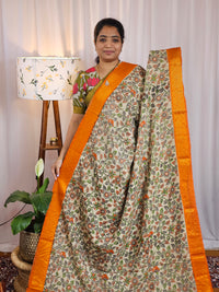 Chennuri Silk -  Cream with Orange